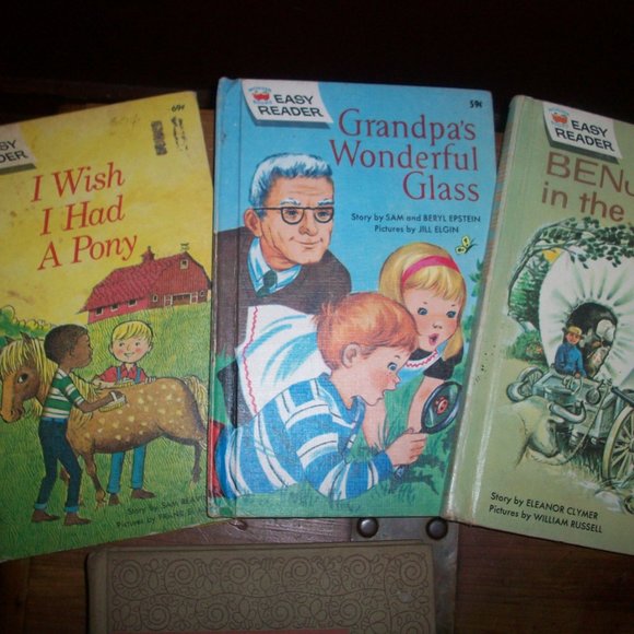 4pc Vintage Kids Books Easy Readers I Wish I had a Pony Grampa's Wonderful Glass - Picture 8 of 12